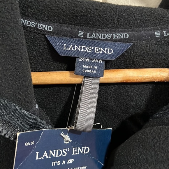 Lands End Black Fleece Jacket - Picture 3 of 11